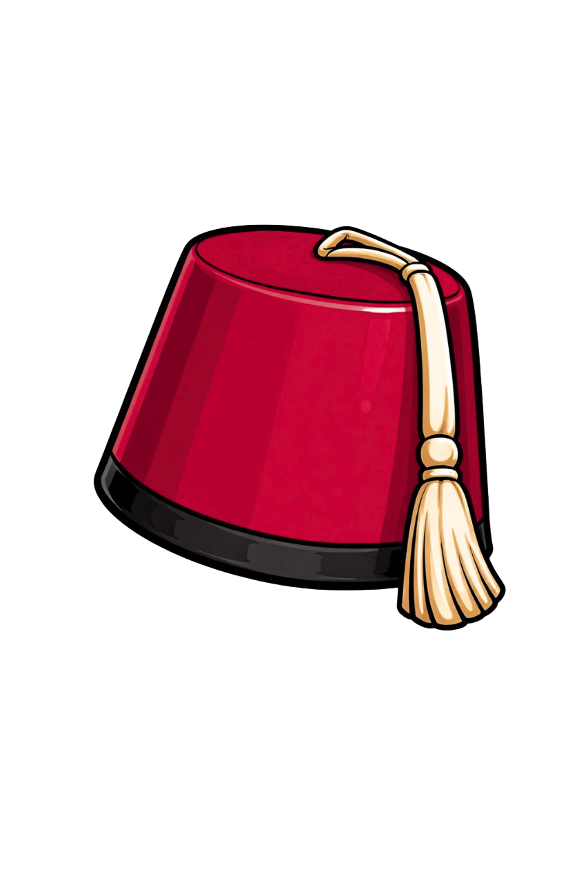 Un tarbouche — le fez rouge iconique